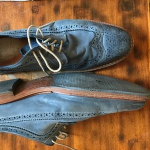 Men's Blue Leather Shoes
